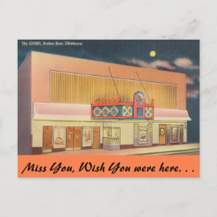 Oklahoma, The Chief Theater, Broken Bow Postkarte