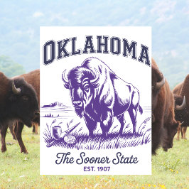 Oklahoma The Sooner State Est. 1907 Postkarte