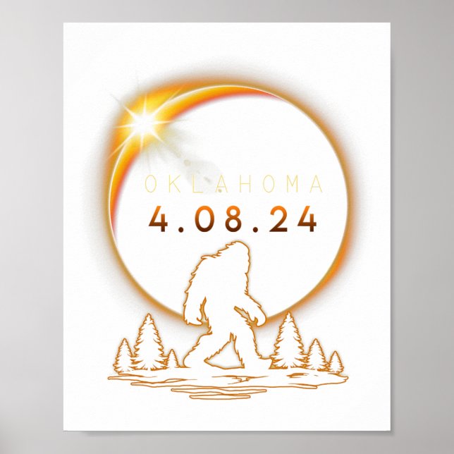 Oklahoma Total Solar Eclipse 2024 Poster (Vorne)