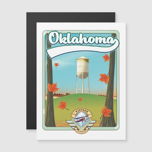 Oklahoma Travel Poster Magnetkarte (Vorne/Hinten)