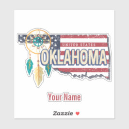 Oklahoma United Staaten Retro Map Vintag USA Aufkleber