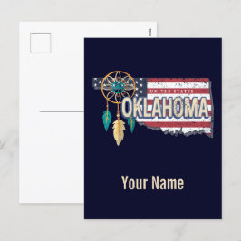 Oklahoma United Staaten Retro Map Vintag USA Feiertagspostkarte