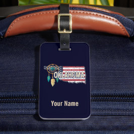Oklahoma United Staaten Retro Map Vintag USA Gepäckanhänger