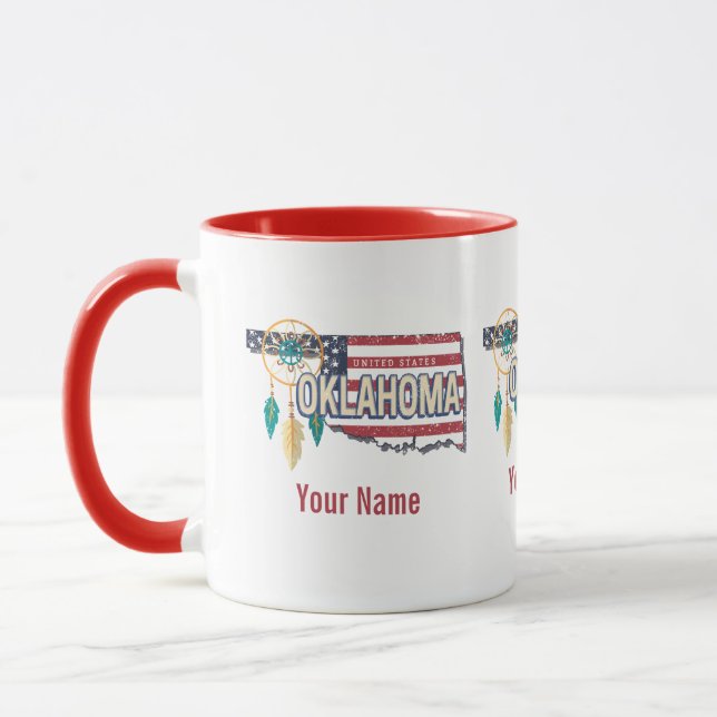 Oklahoma United Staaten Retro Map Vintag USA Tasse (Links)