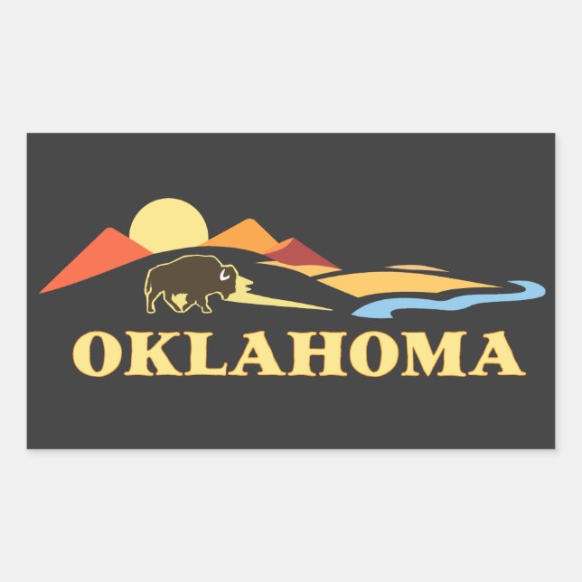 Oklahoma USA Rechteckiger Aufkleber (Vorderseite)