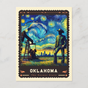 Oklahoma   Vincent Van Gogh Inspiriert Postkarte