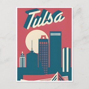 Oklahoma Vintage Reise Amerika Tulsa USA Postkarte