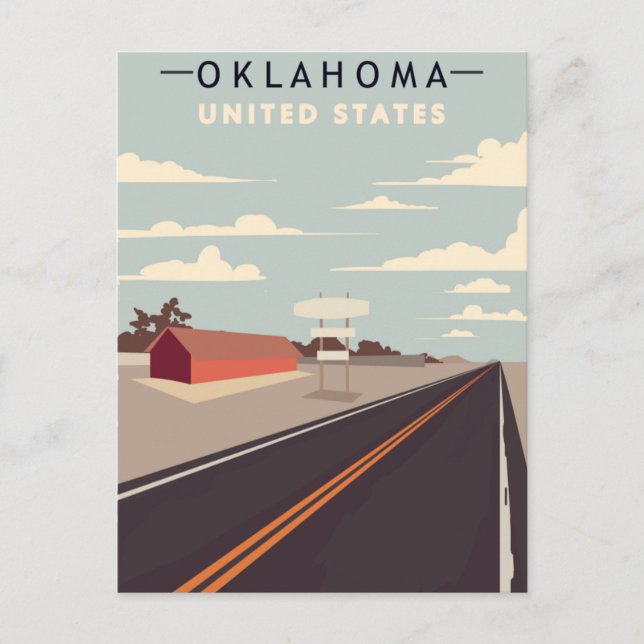 Oklahoma Vintage Travel america tulsa Postkarte (Vorderseite)