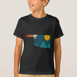 Oklahoma Vintager Staat Karte Berge Wandertour Pri T-Shirt