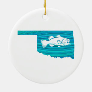 Oklahoma Wave Fishing Keramik Ornament