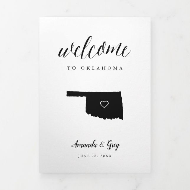 Oklahoma Wedding Welcome Letter & Itinerary Dreifach-gefaltete Programmkarte (Cover)