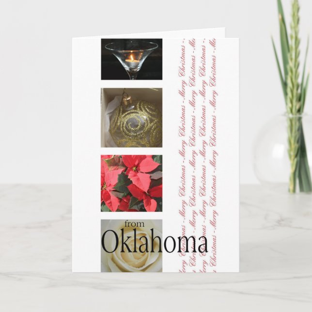 Oklahoma Weihnachtskarte, Staat spezifisch Feiertagskarte (Vorderseite)