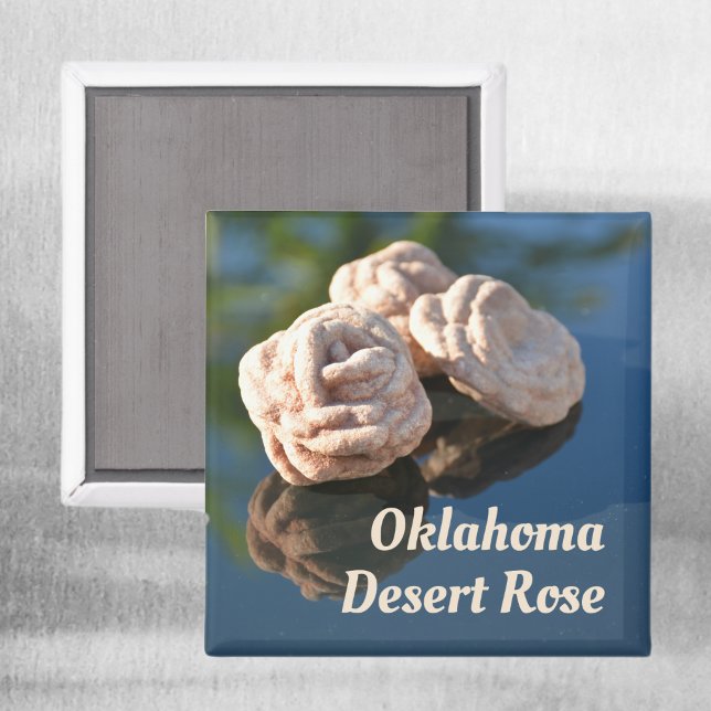 Oklahoma Wüstenrose-Sand-Quarzstein Magnet (Von Creator hochgeladen)