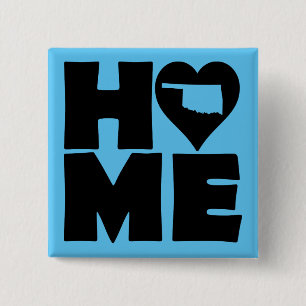 Oklahoma Zuhause Heart Staat Button Abzeichen Butt