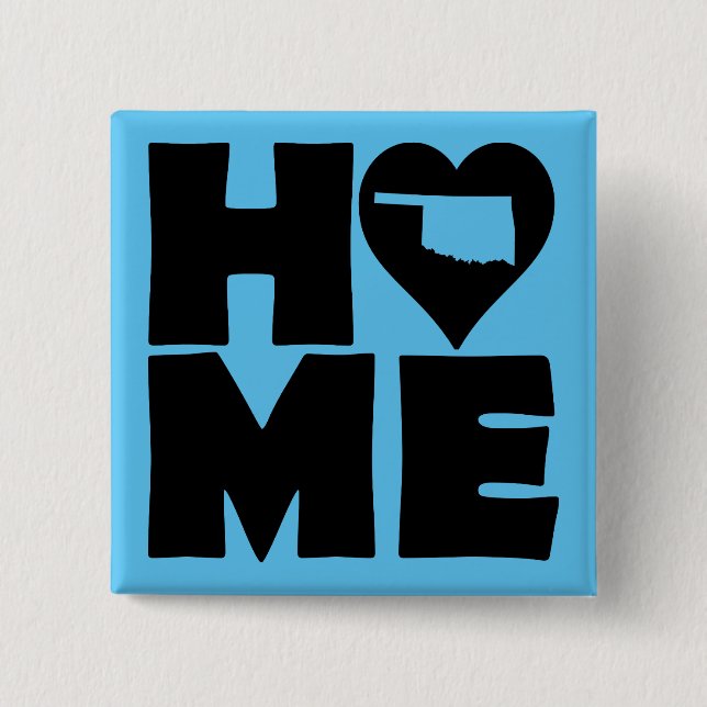 Oklahoma Zuhause Heart Staat Button Abzeichen Butt (Vorderseite)