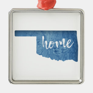 Oklahoma Zuhause Holzmaserung Ornament Aus Metall