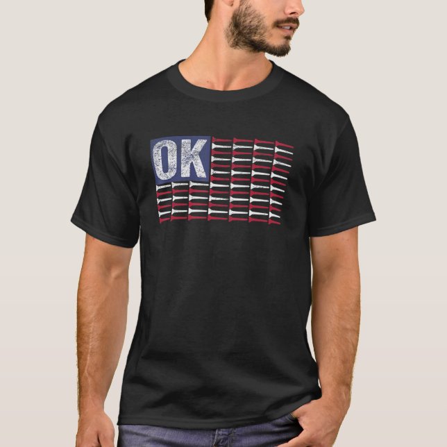 Oklahoma Zuhause Staat Ok American Flag Patriotic  T-Shirt (Vorderseite)