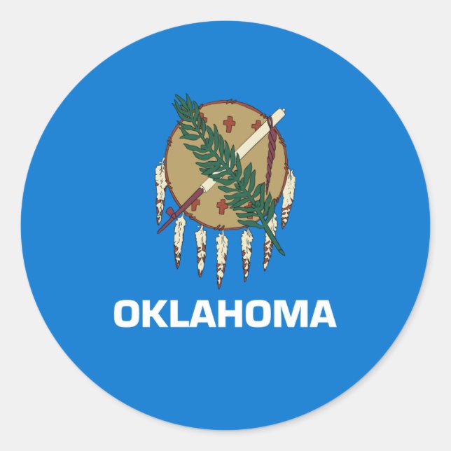 Oklahoman-Flagge, Flagge von Oklahoma Runder Aufkleber (Vorderseite)