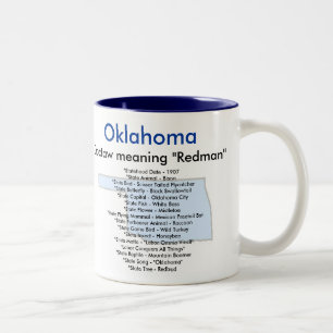 Oklahomasymbole u. -karte zweifarbige tasse
