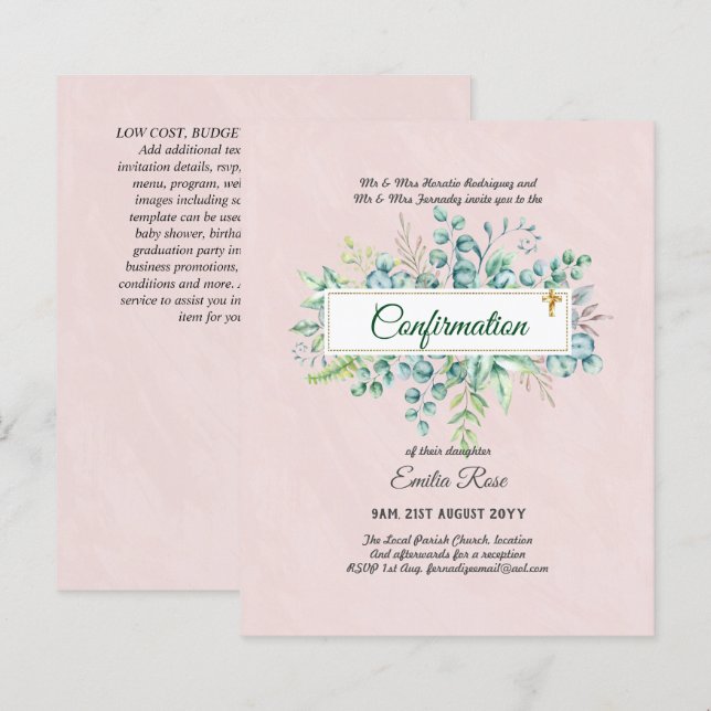 Öko-BESTÄTIGUNG einladen Moderne, doppelseitig (Vorne/Hinten)