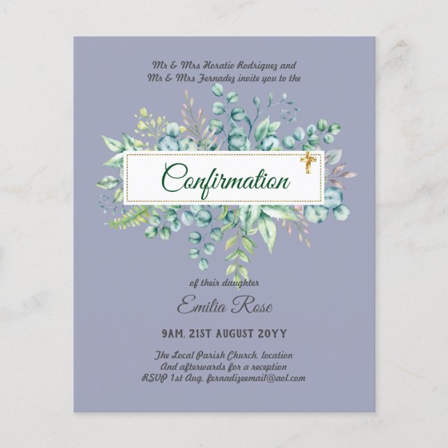 Öko-BESTÄTIGUNG einladen Moderne, doppelseitig Flyer (Vorne)