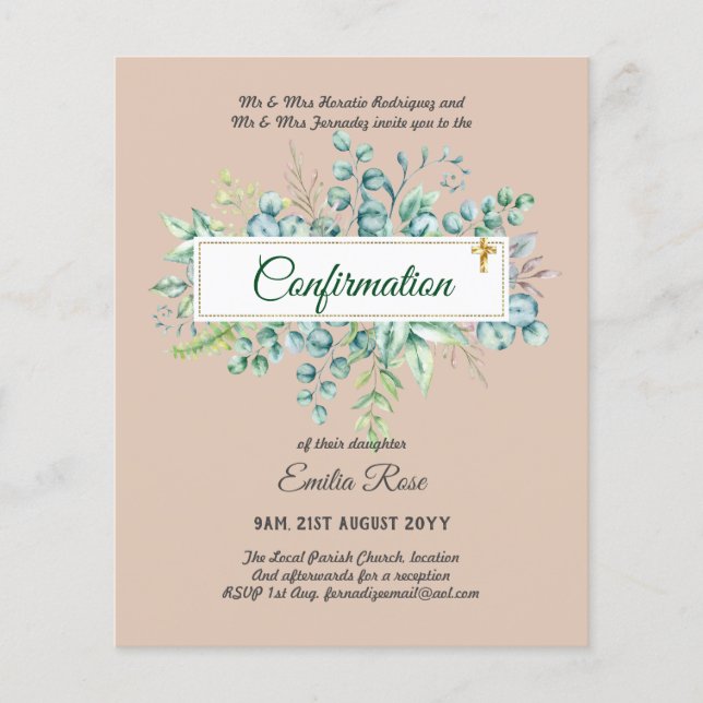 Öko-BESTÄTIGUNG einladen Moderne, doppelseitig Flyer (Vorne)