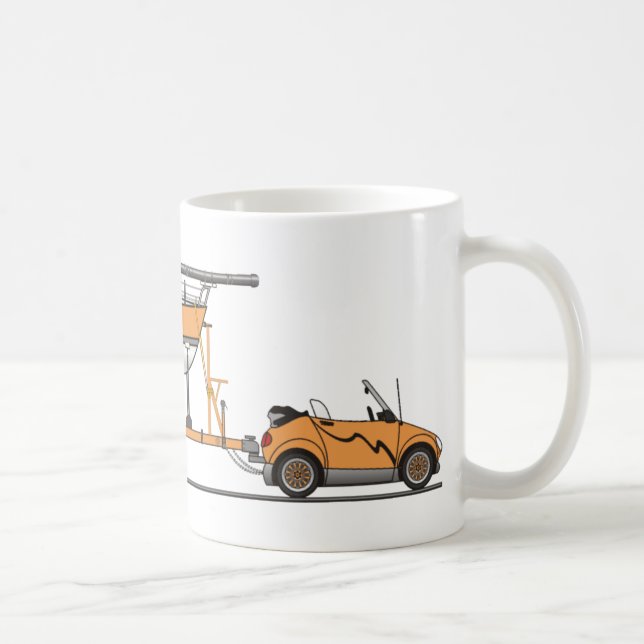 Öko Car Sail Boat Orange Kaffeetasse (Rechts)