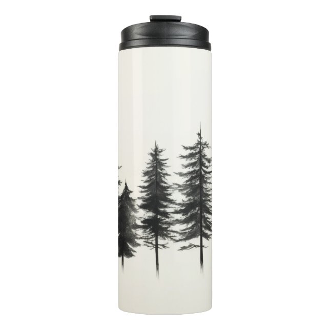 Öko-Chic-Insulated Tumbler mit Pine Tree Design Thermosbecher (Vorderseite)