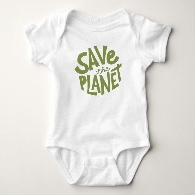 Öko-Design: Rettet den Planeten Baby Strampler (Vorderseite)