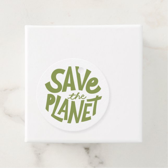 Öko-Design: Rettet den Planeten Geschenkanhänger (Beispiel)