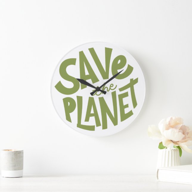 Öko-Design: Rettet den Planeten Große Wanduhr (Zuhause)