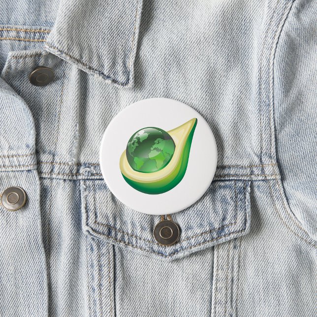 Öko Earth Avocado Globe Nachhaltig Planet Button (Von Creator hochgeladen)