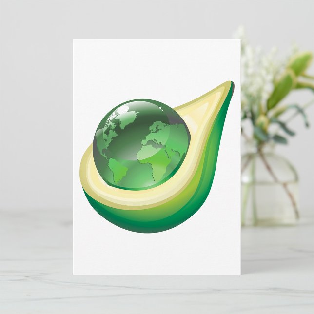 Öko Earth Avocado Globe Nachhaltig Planet Einladung (Von Creator hochgeladen)