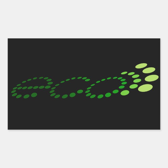 Öko echo rechteckiger aufkleber (Vorderseite)