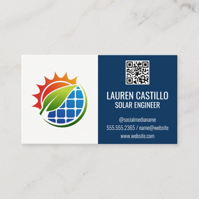 Öko Energie | Solarpaneele Power Energy Visitenkarte (Vorderseite)