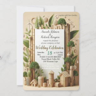 Öko-freundliche Gärten und Gebäude im Einklang Einladung