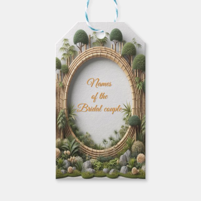 Öko-freundliche Gärten und Gebäude im Einklang Geschenkanhänger (Vorderseite)