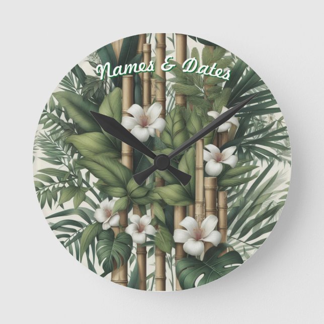 Öko-freundliche Gärten und Gebäude im Einklang Runde Wanduhr (Vorderseite)