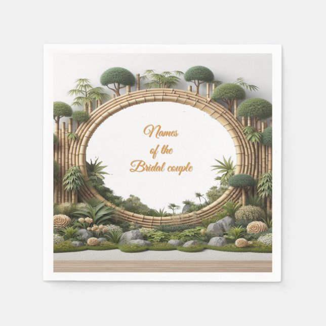 Öko-freundliche Gärten und Gebäude im Einklang Serviette (Vorderseite)