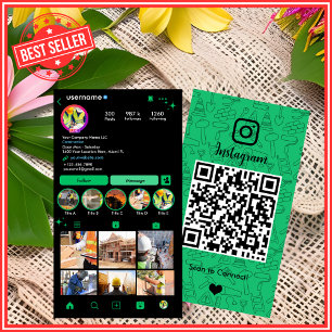 Öko-freundliche grüne Bau Instagram QR Visitenkarte