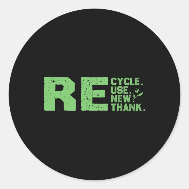 Öko-freundlicher Design-Recycle Runder Aufkleber (Vorderseite)