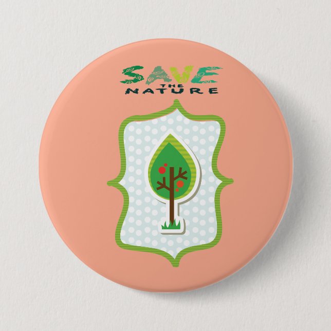 Öko Friendly Evergreen Design Button (Vorderseite)