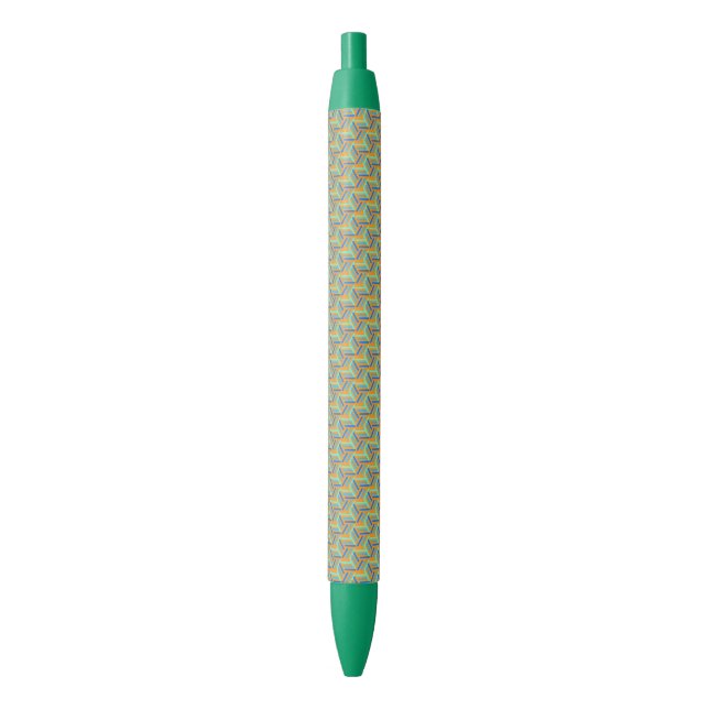 Öko Friendly Green Pen | Wabendesign Kugelschreiber (Vorderseite Vertikal)