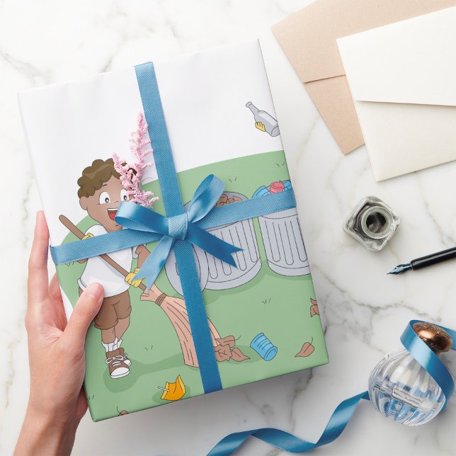 Öko Friendly Kids Cleaning Campingplatz Recycelnd Geschenkpapier (Von Creator hochgeladen)