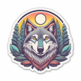 Öko Friendly Wolf Stickers for Earth Advocates Aufkleber
