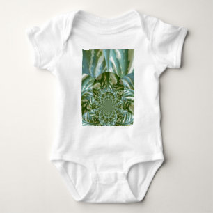 Öko Green Camouflage Kaleidoskop Art Print Design Baby Strampler