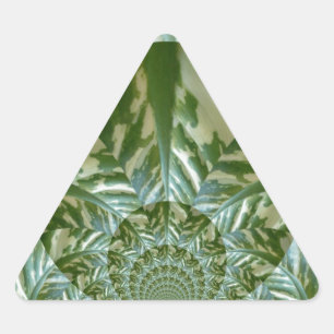 Öko Green Camouflage Kaleidoskop Art Print Design Dreieckiger Aufkleber
