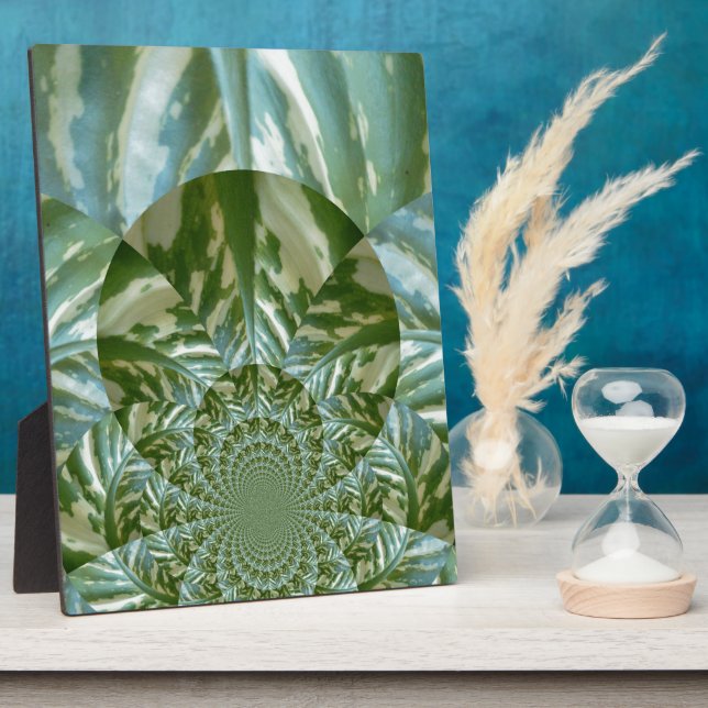 Öko Green Camouflage Kaleidoskop Art Print Design Fotoplatte (Seite)