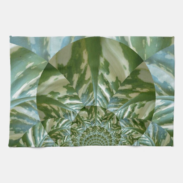 Öko Green Camouflage Kaleidoskop Art Print Design Handtuch (Horizontal)