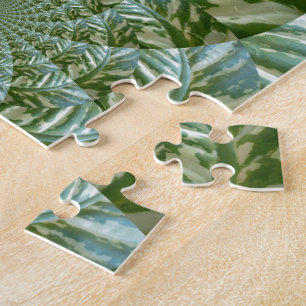 Öko Green Camouflage Kaleidoskop Art Print Design Puzzle